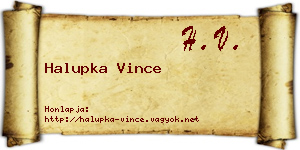 Halupka Vince névjegykártya
